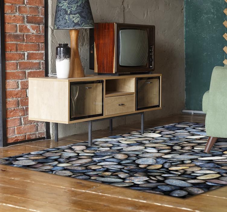 Pebble Motif stone effect vinyl rug - TenStickers