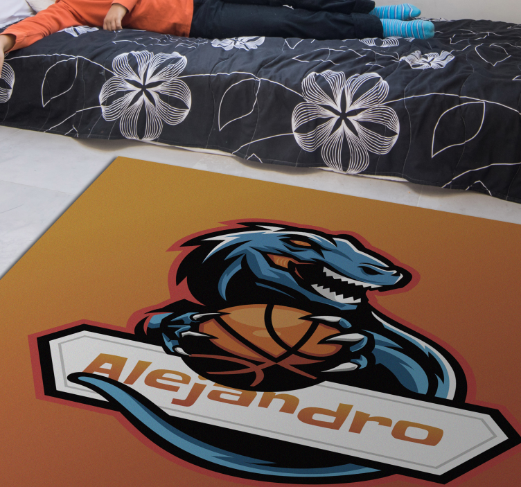Personalised Basketball Dinosaur mat - TenStickers