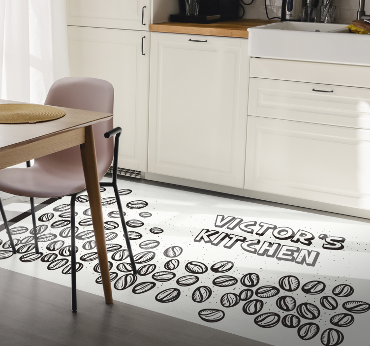 Personalized Coffee Beans custom vinyl rug - TenStickers