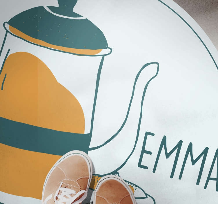 Personalized Coffee Design custom vinyl rug - TenStickers