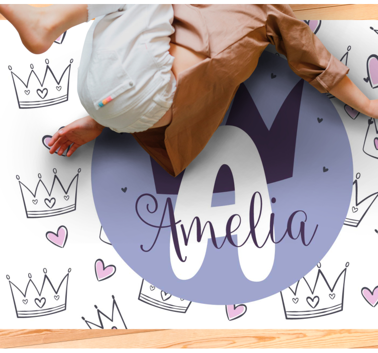Personalized crown print vinyl rug - TenStickers