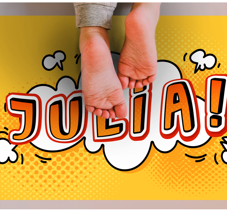 Graffiti name cloud vinyl rug - TenStickers