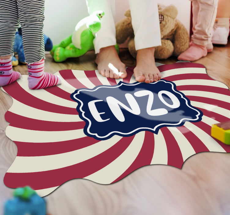 Personalized Stripes custom vinyl rug - TenStickers
