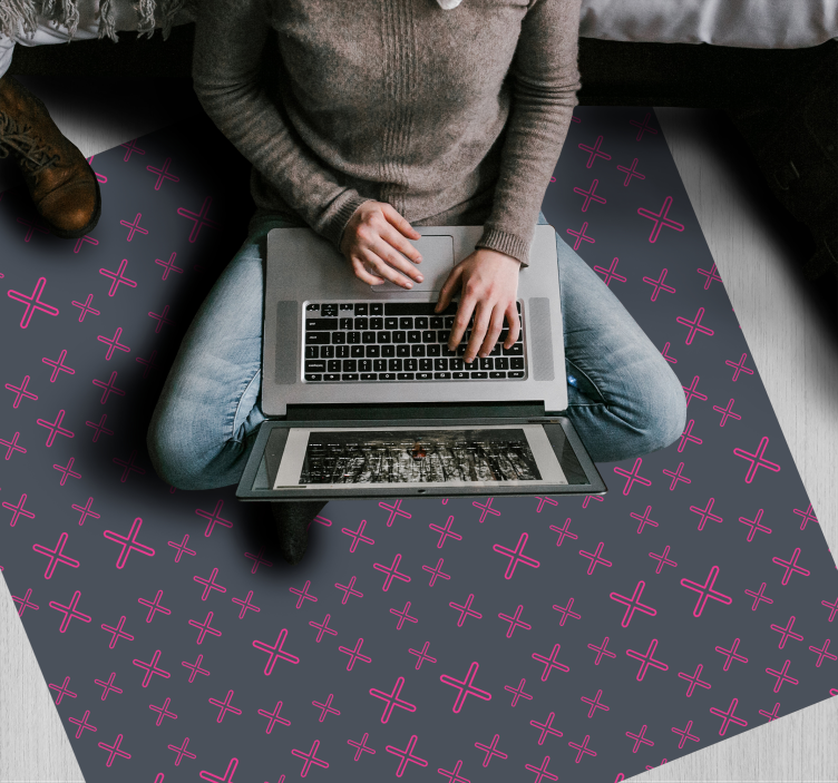 Pink cross patterns teenager vinyl rug - TenStickers