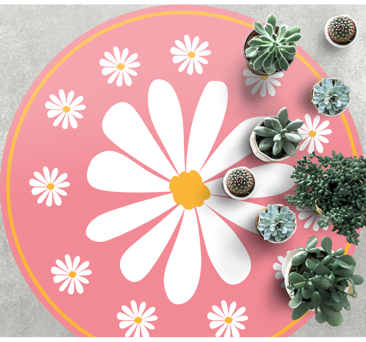 Blush Blossom Composition flower vinyl rug - TenStickers