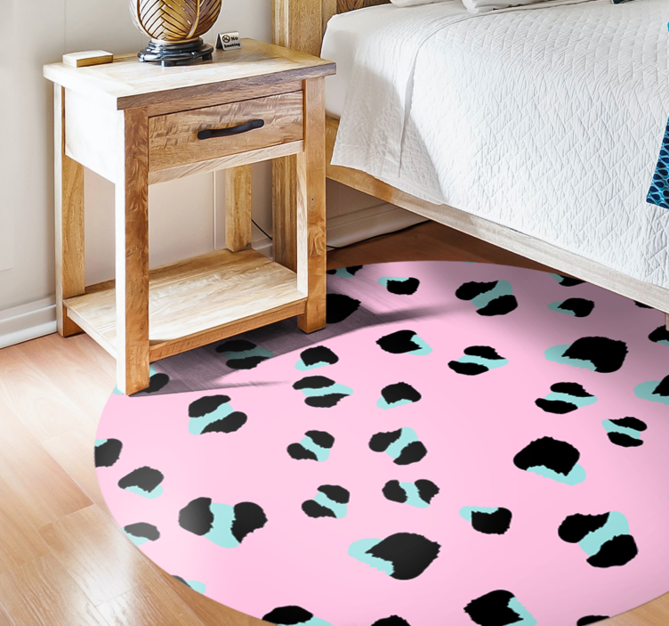 Pink Leopard Spots animal print vinyl rug - TenStickers