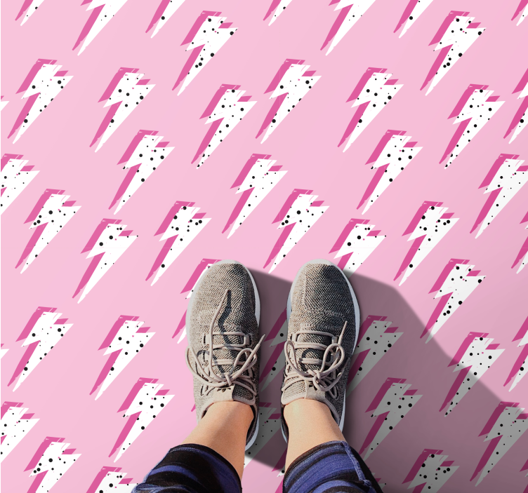 Pink lightning bolt teen vinyl rug - TenStickers