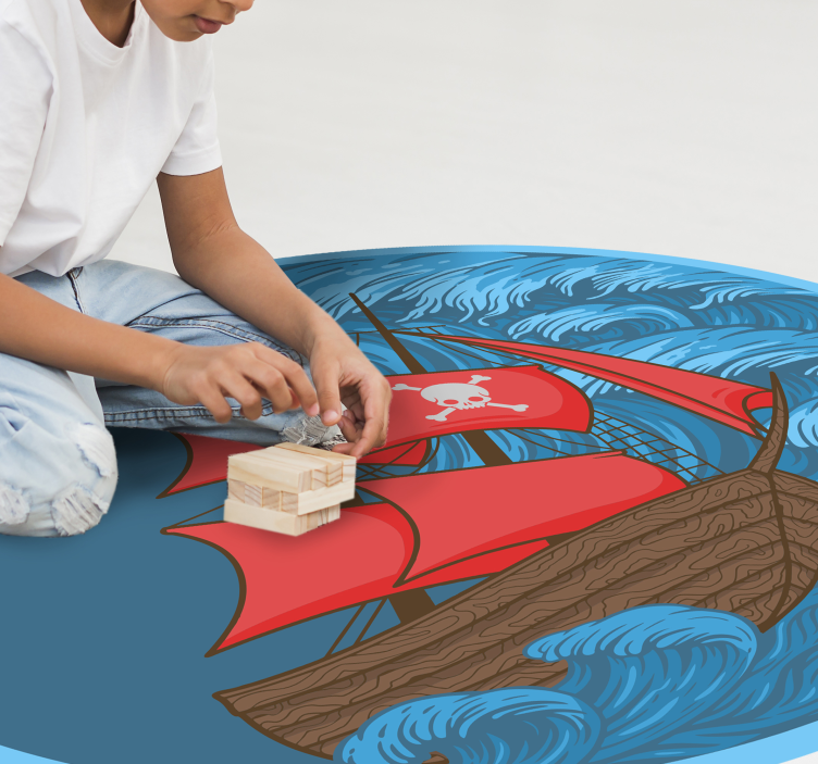 Pirate ship  kids vinyl rug - TenStickers