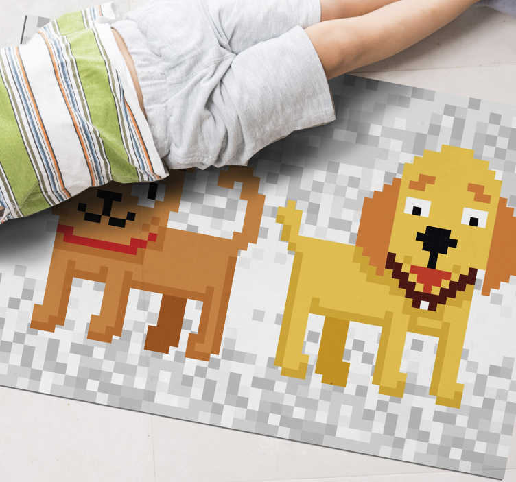 Pixel art pets animal rug - TenStickers