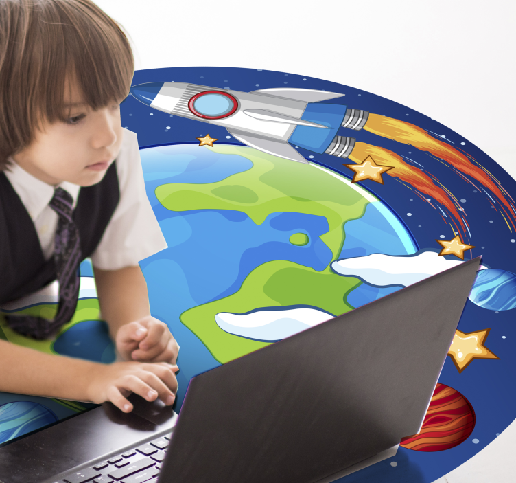 Planetary Orbit kids vinyl rug - TenStickers