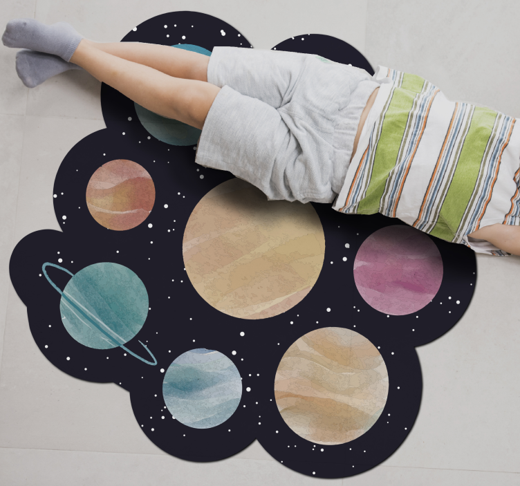 Planetary Space Theme vinyl rug - TenStickers