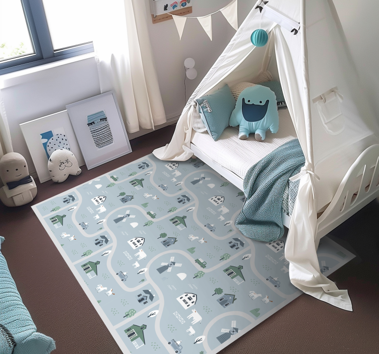 Playful Farm Theme playroom rug - TenStickers