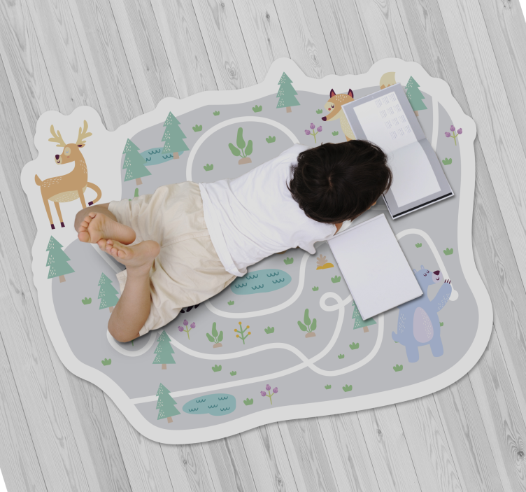 Playful Forest Path gaming vinyl rug - TenStickers
