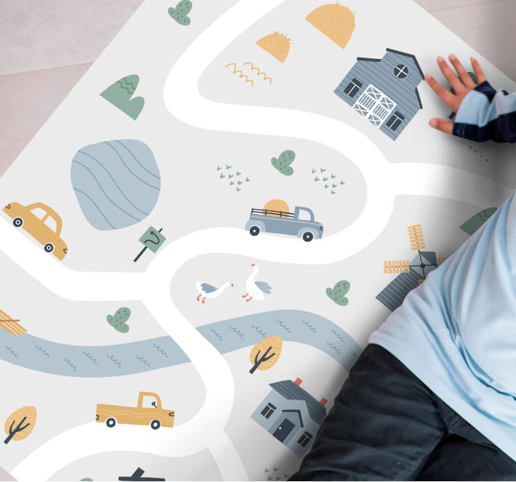 Playful Roadway Design rugs with roads - TenStickers