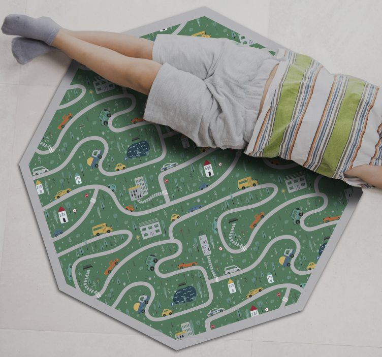 Playful Roadways road vinyl rug - TenStickers