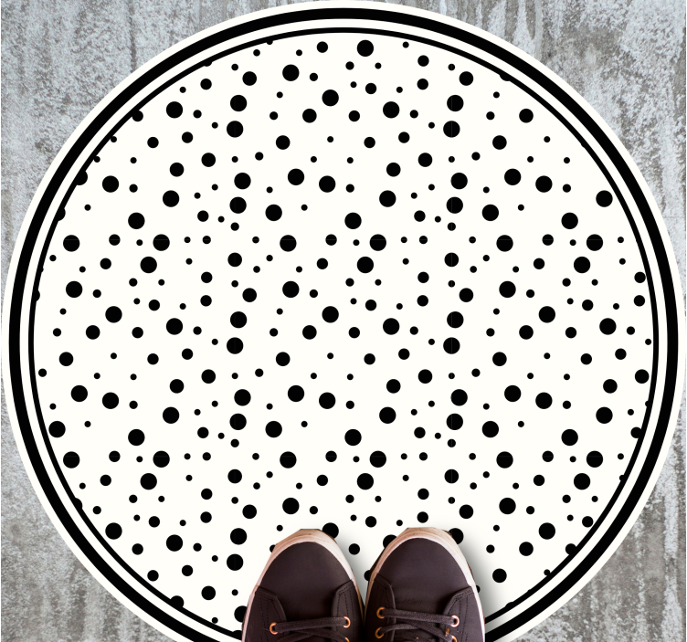 Black polka dots minimalist vinyl rug - TenStickers