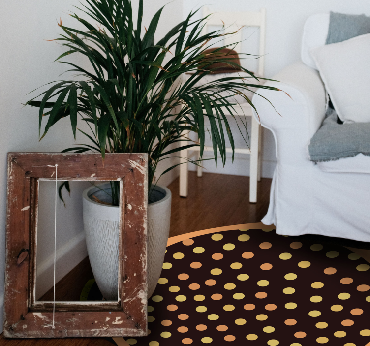 Polka Dotted Circle stripes vinyl rug - TenStickers