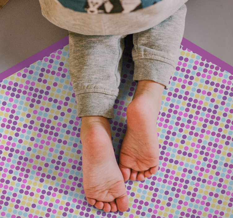 Polka Hexagon vinyl rug - TenStickers