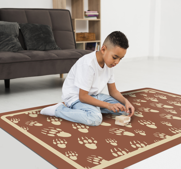 Porcupine footprint animal vinyl rug - TenStickers