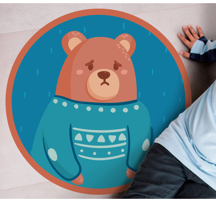 Portrait of sad bear  animal rug - TenStickers