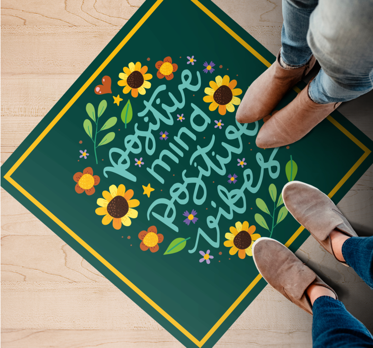 Positive Mind Vibes custom vinyl rug - TenStickers