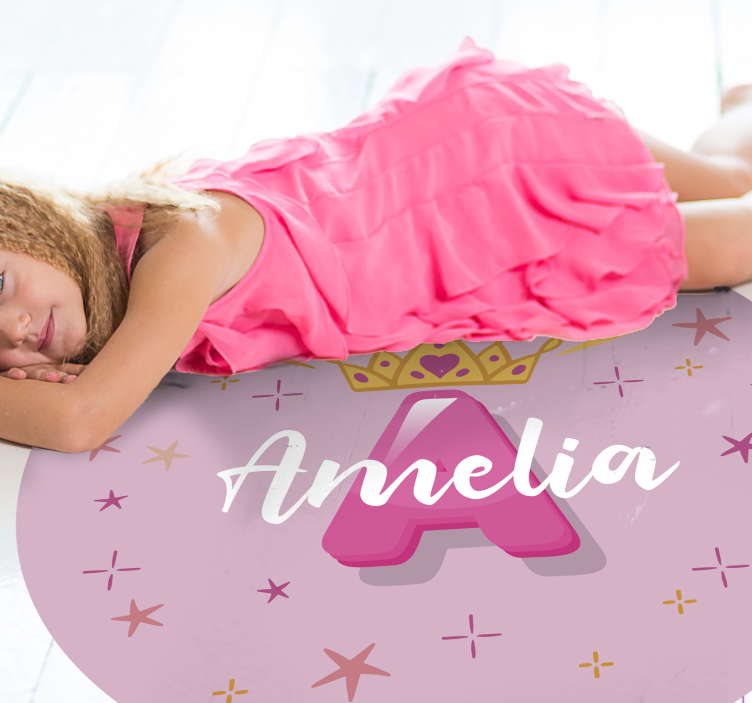 Princess personalised name vinyl rug - TenStickers