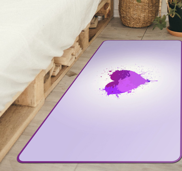 Purple heart splash teenager vinyl rug - TenStickers