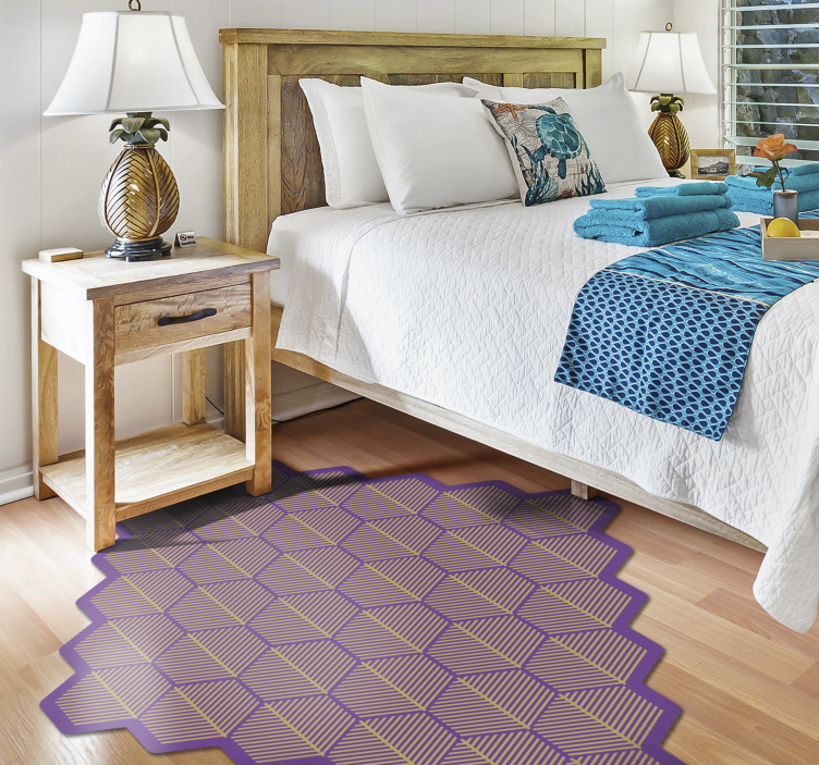 Purple mosaic tiles vinyl rug - TenStickers