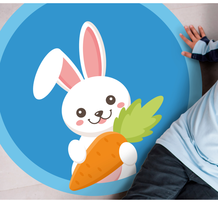 Rabbit with one ear up animal rug - TenStickers