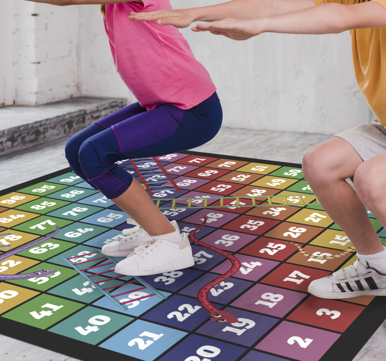 Rainbow snakes and ladders game vinyl mat - TenStickers