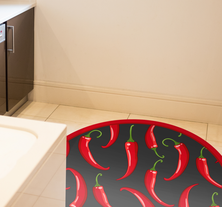 Red hot chilli peppers kitchen floor tiles - TenStickers