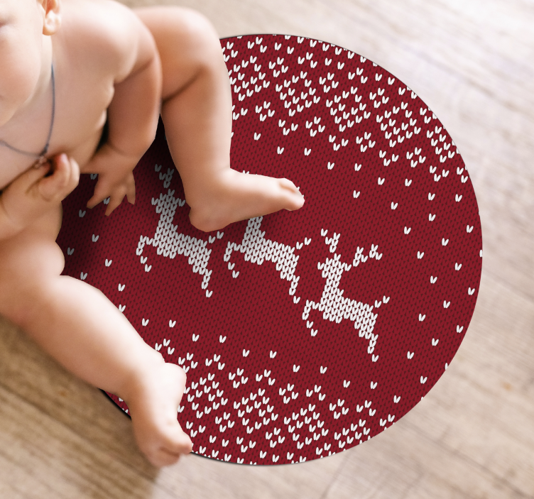 Reindeer Motif christmas vinyl rug - TenStickers