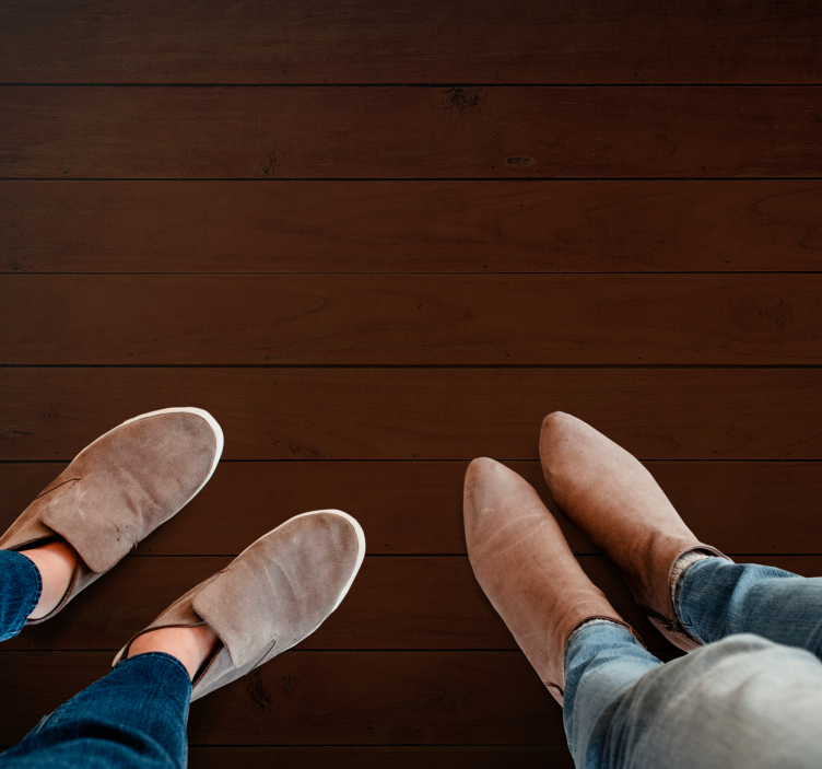 Dark brown texture wood vinyl rug - TenStickers