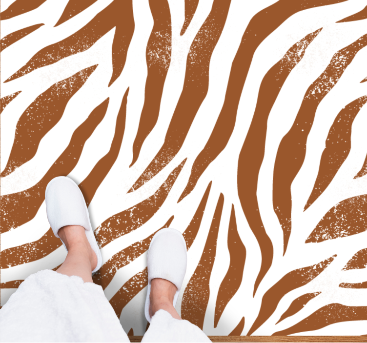 Rustic Zebra Stripes animal print vinyl rug - TenStickers