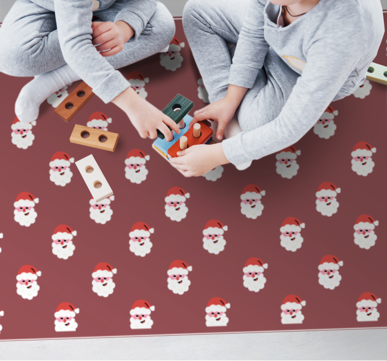 Santa Claus red pattern Christmas vinyl rug - TenStickers