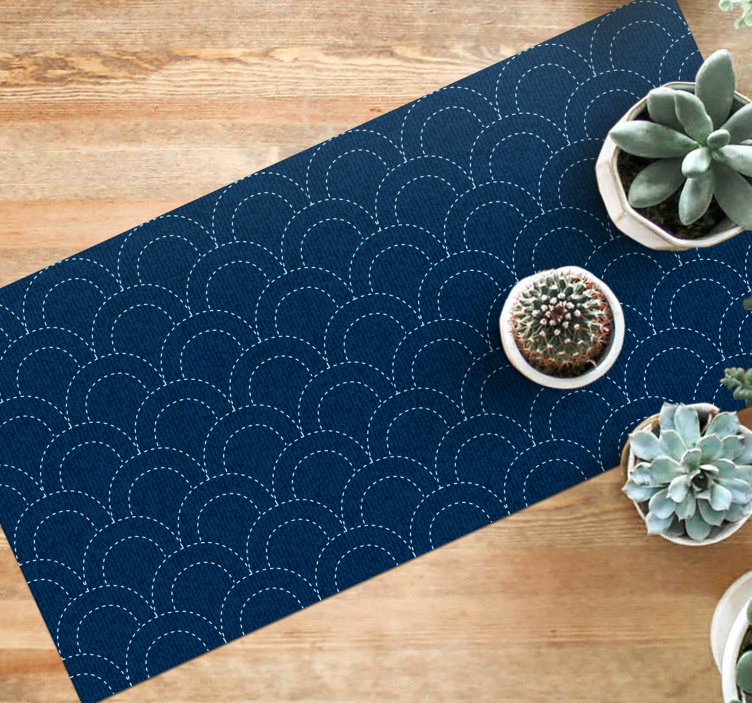 Scallop Pattern Depths geometric vinyl rug - TenStickers
