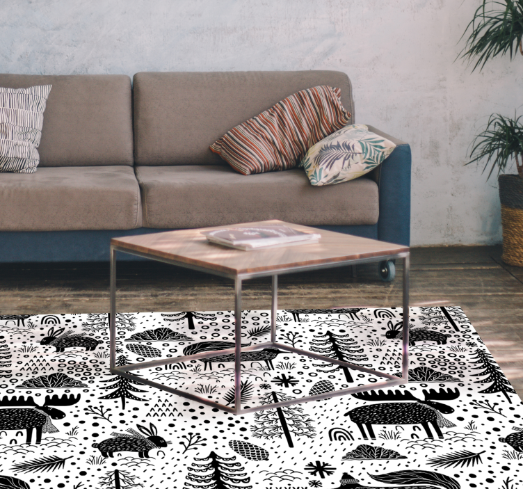 Scandinavian Fauna vinyl rug - TenStickers