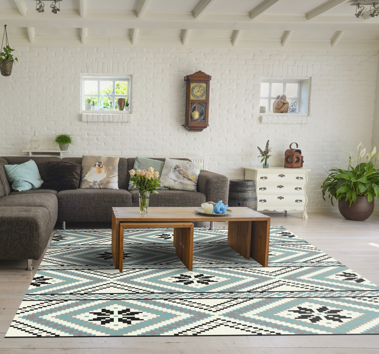 Scandinavian geometric figures  nordic vinyl rug - TenStickers