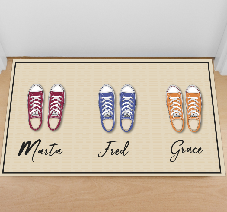 Shoes personalized vinyl mat - TenStickers