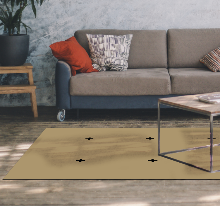 Simple beige design minimalist vinyl rug - TenStickers