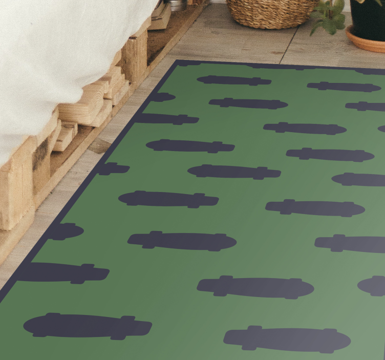 Skateboard Silhouettes road vinyl rug - TenStickers