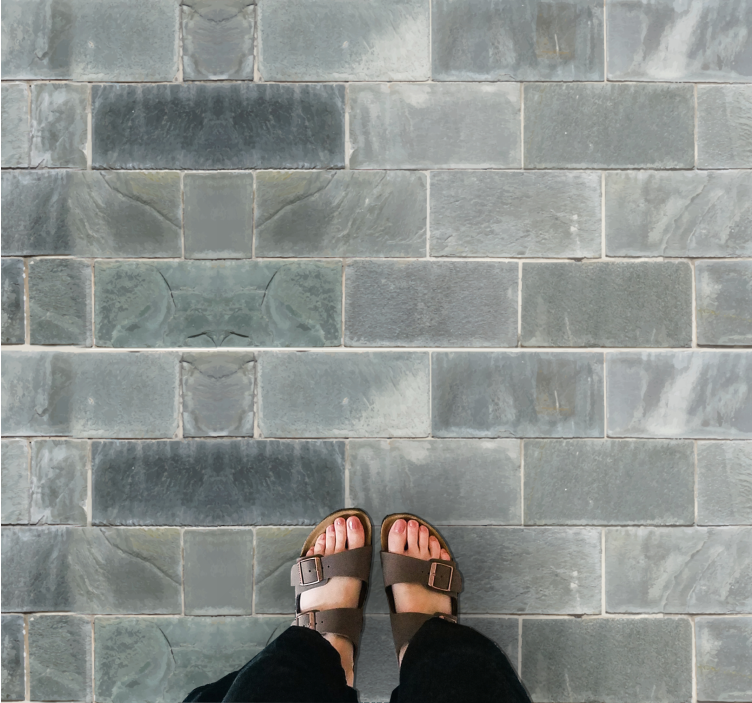 Sleek Slate Finish stone effect vinyl rug - TenStickers