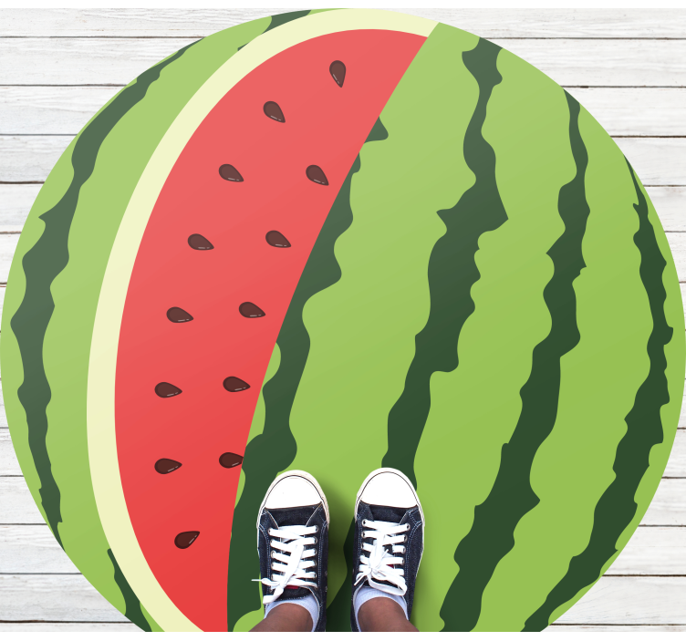 Slice of watermelon kitchen floor tile - TenStickers