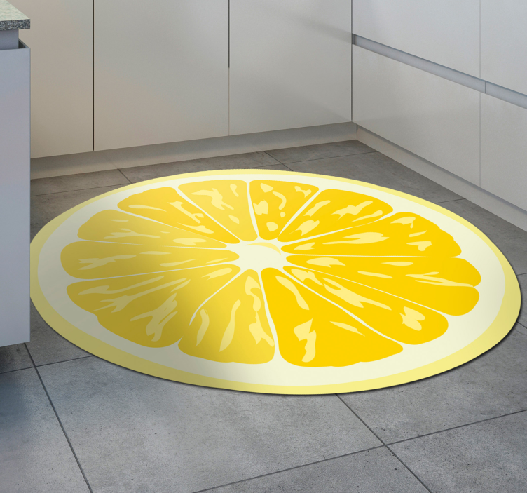 Sliced lemon  kitchen floor tiles - TenStickers
