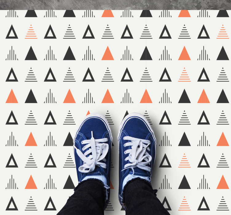 Small triangles pattern nordic vinyl rug - TenStickers