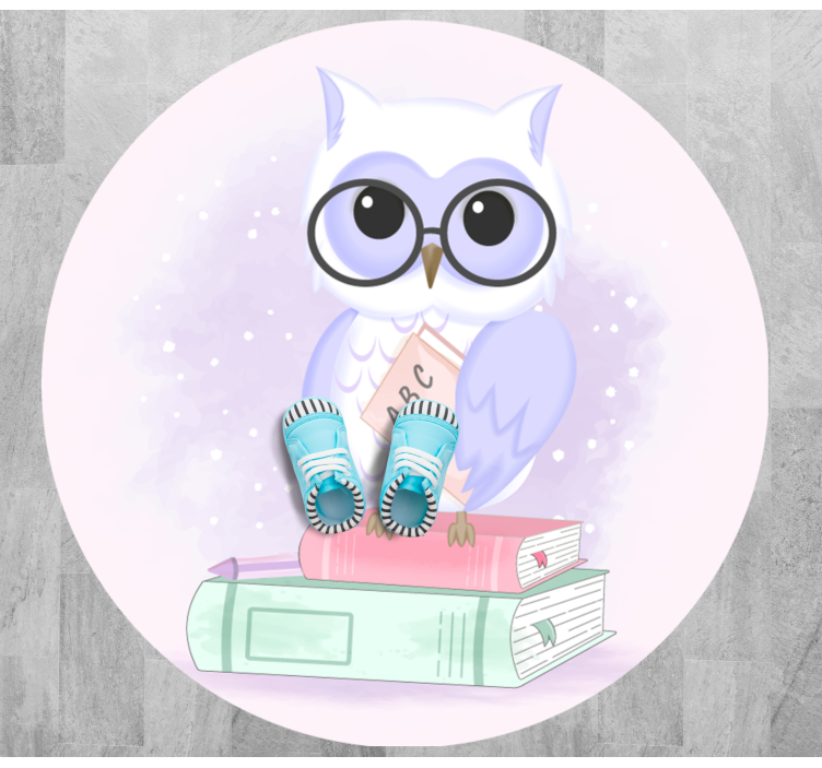 Smart Owl Illustration animal vinyl rug - TenStickers