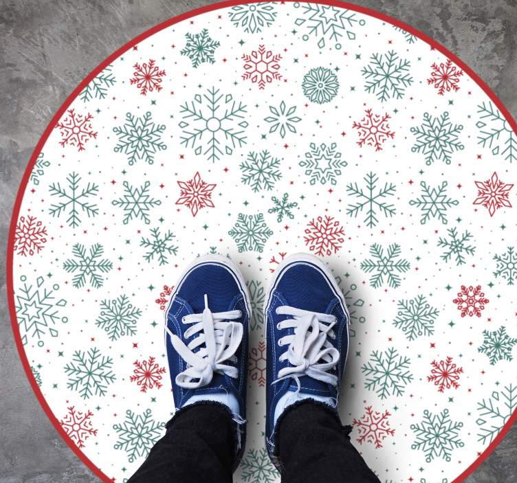 Snowflake Roundel Christmas rug - TenStickers