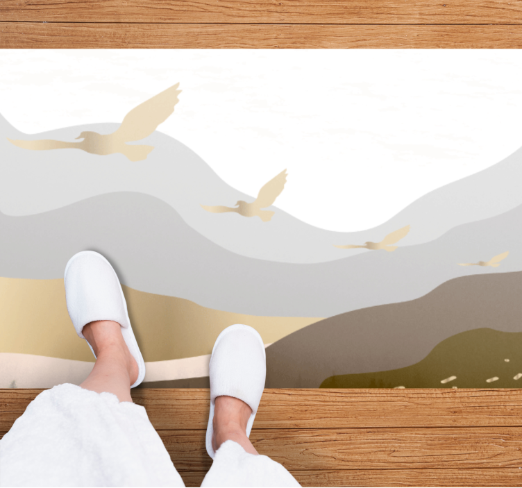 Soothing Birds Silhouette Scenery animal mat - TenStickers
