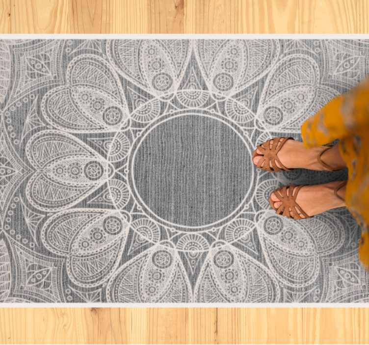 Sophisticated Round Motif mandala vinyl rug - TenStickers