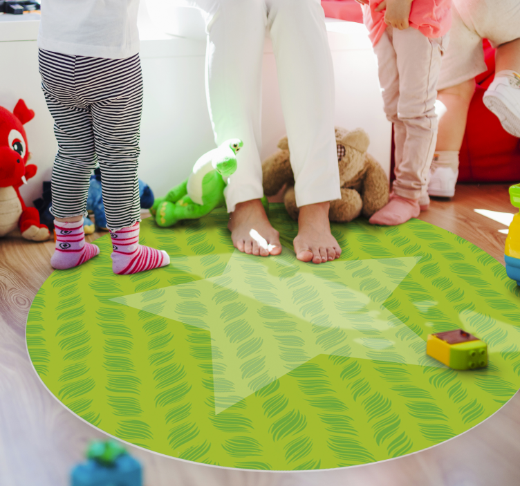 Star in a circle kids vinyl rug - TenStickers